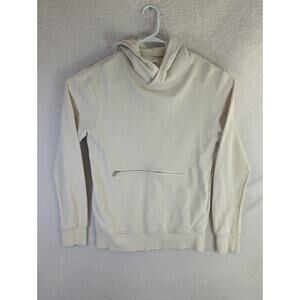 Richie Le Hoodie Sweatshirt Mens Small Cream Pullover Pocket Heavy Weave